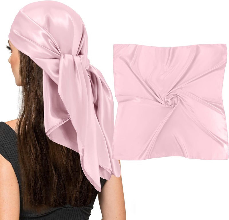 vimate 35" Square Silk Like Head Scarf - Women's Fashion Satin Scarf Bandana for Hair Wrapping at Night. - Image 1